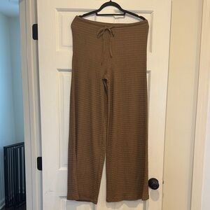 Zara Brown Textured Button-Up Vest and Pants Set - 2 Piece